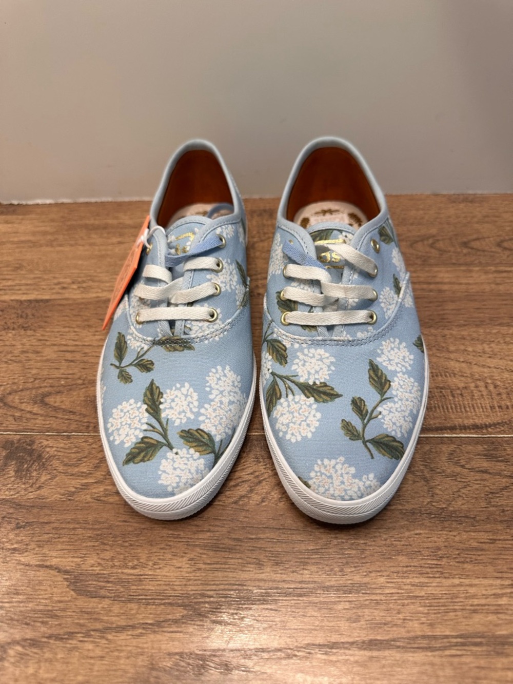 Keds Light Blue Floral Canvas Sneakers. Summer shoes 6.5 NTW